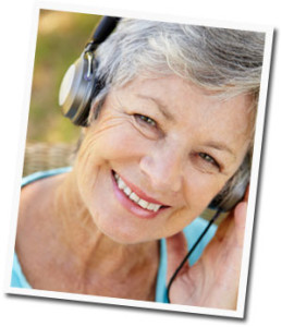 Otago Home Exercise Programme Audio Senior Woman with Headphone